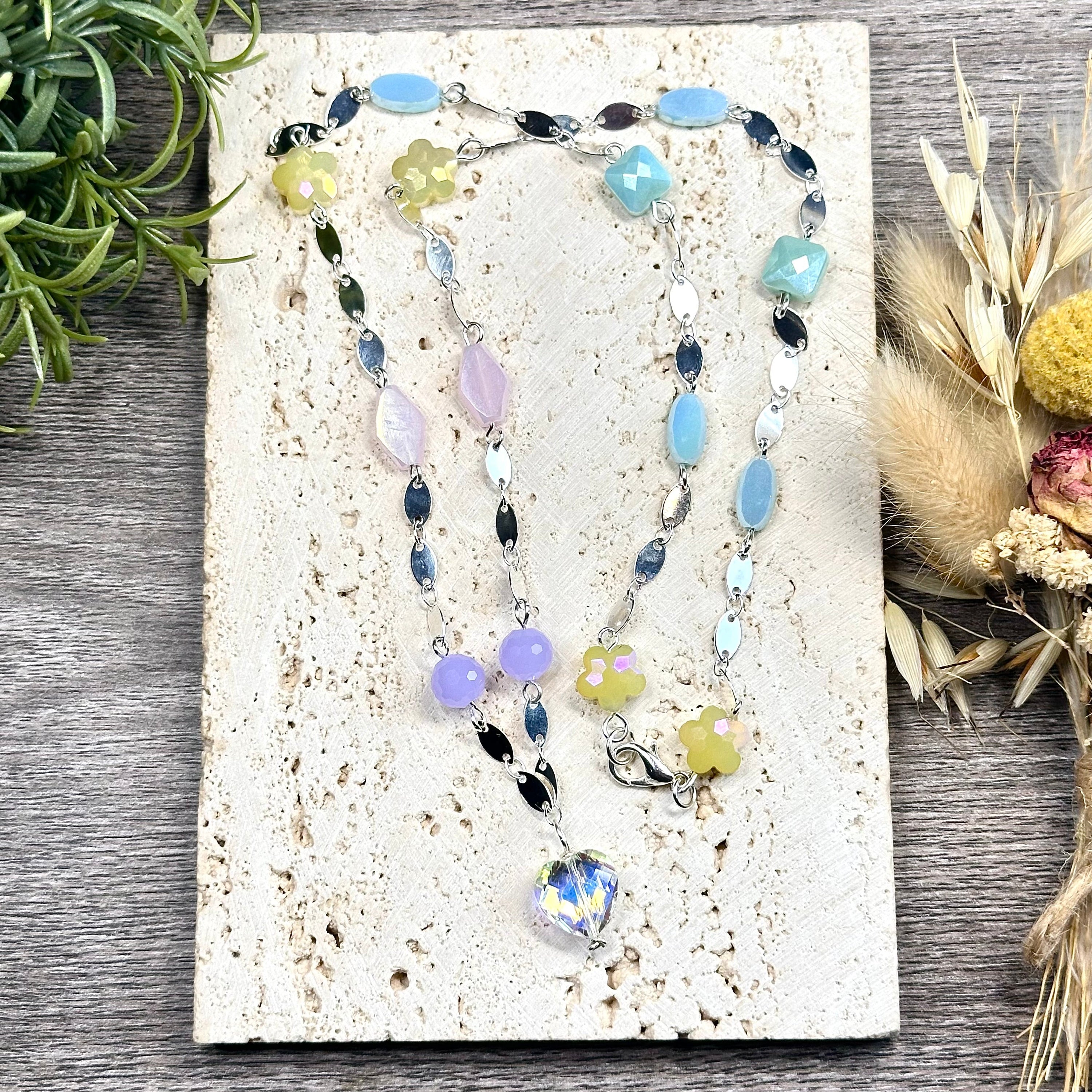Summer Carnival Beaded Chain Necklace
