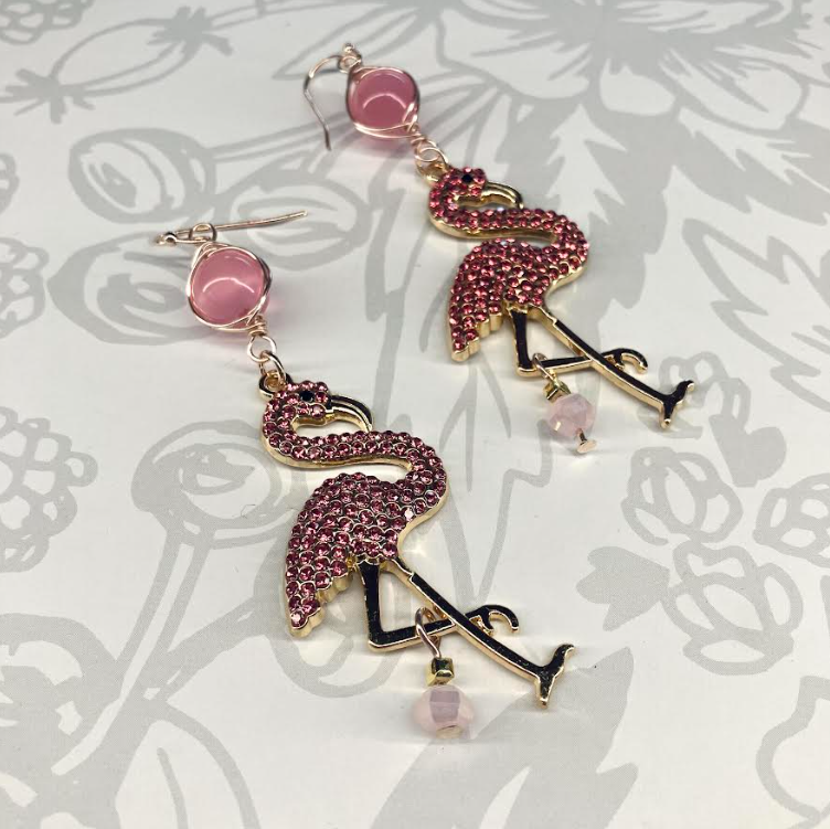 DIY Fab Flamingo Beaded Earrings